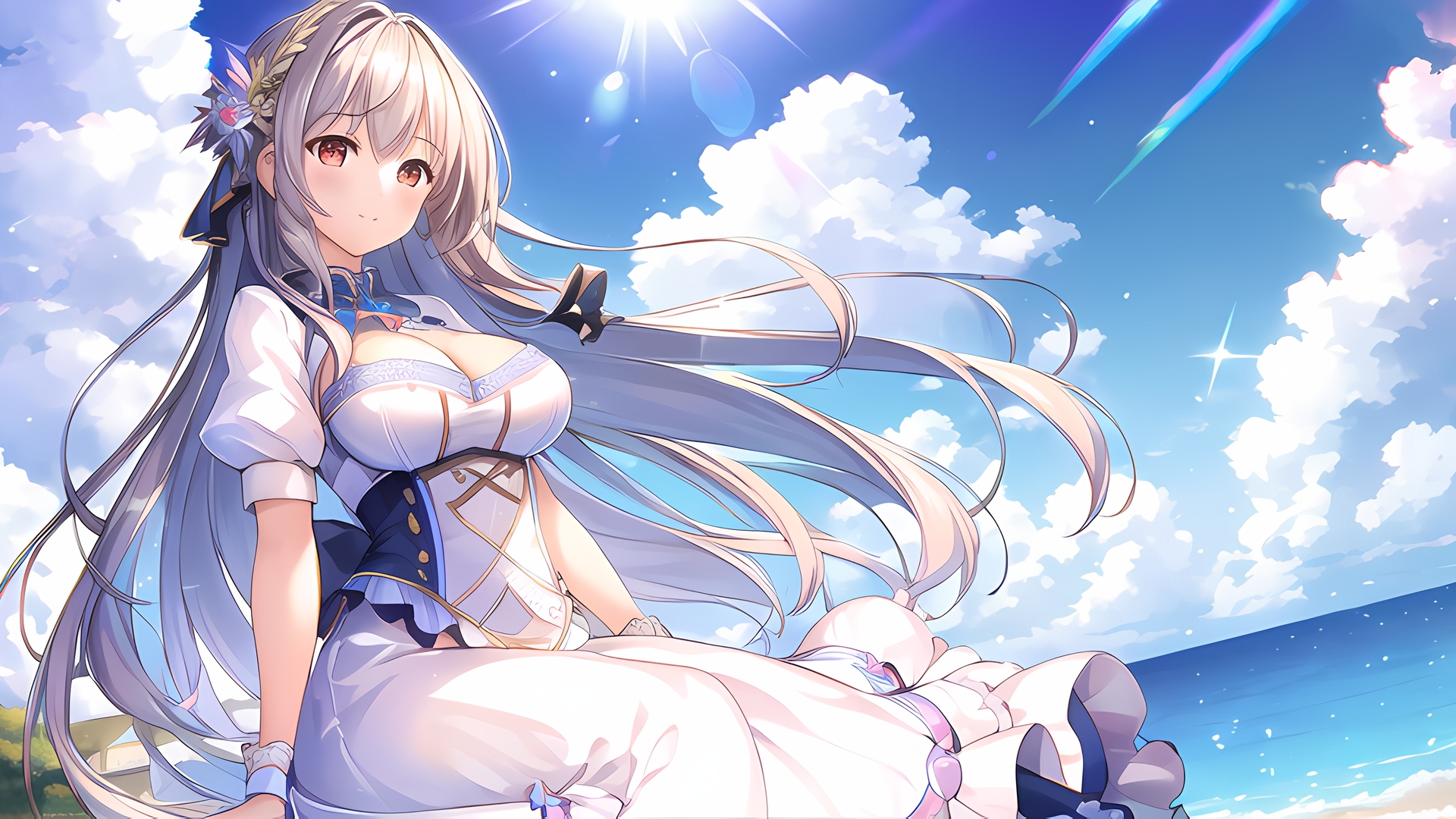 美麗イラスト壁紙集 Vol.1 ～海辺の美少女～