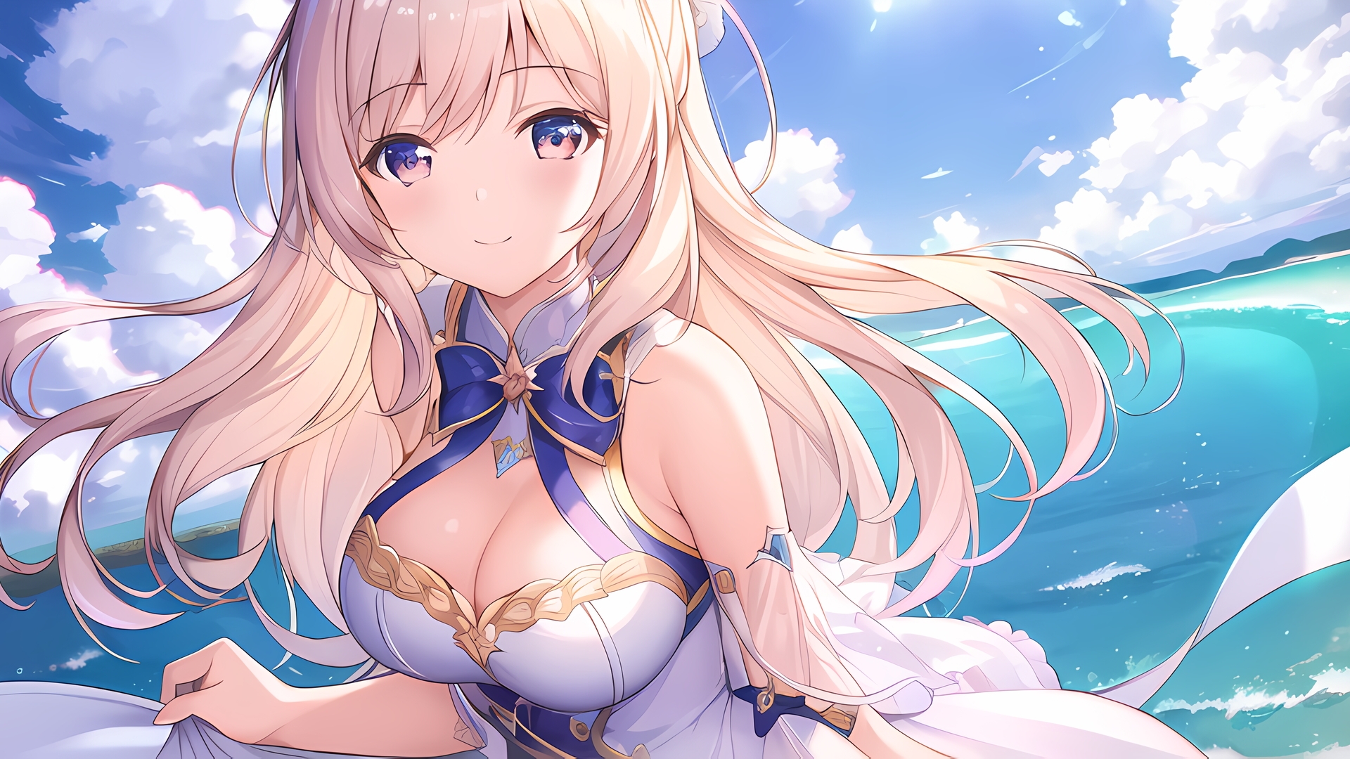 美麗イラスト壁紙集 Vol.1 ～海辺の美少女～