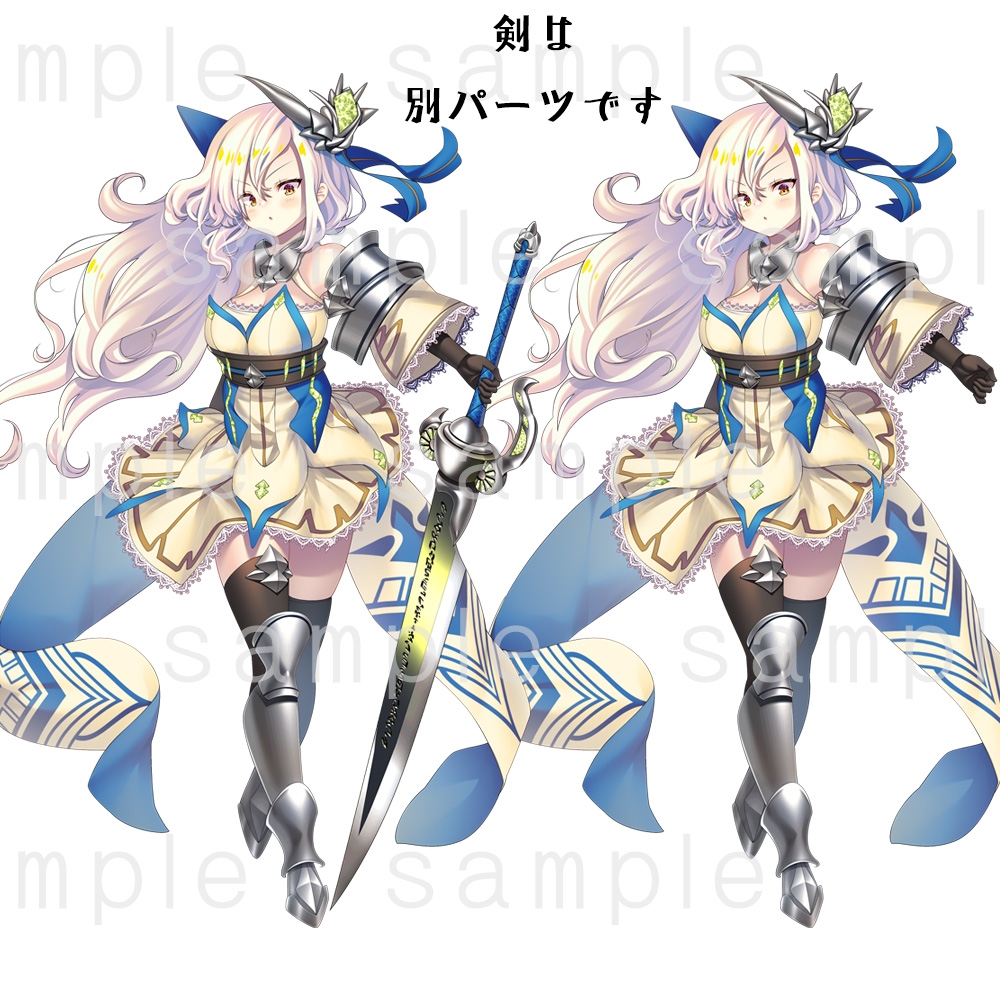 立ち絵素材_41(騎士風女子)表情9種+剣