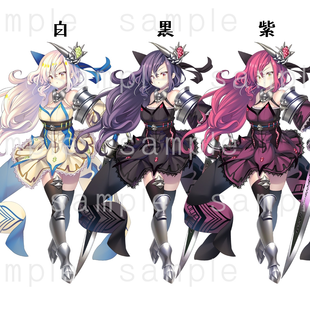 立ち絵素材_41(騎士風女子)3色セット