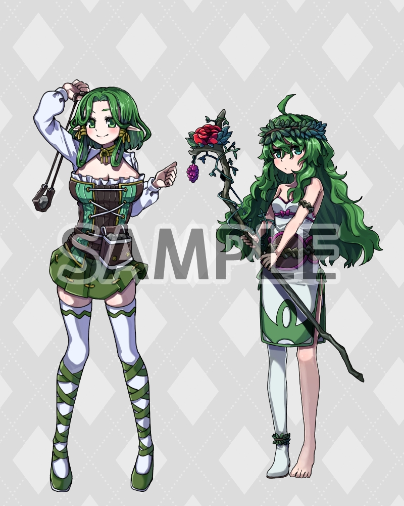 ファンタジーキャラクター 立ち絵素材 ウッドエルフ冒険者(女性)