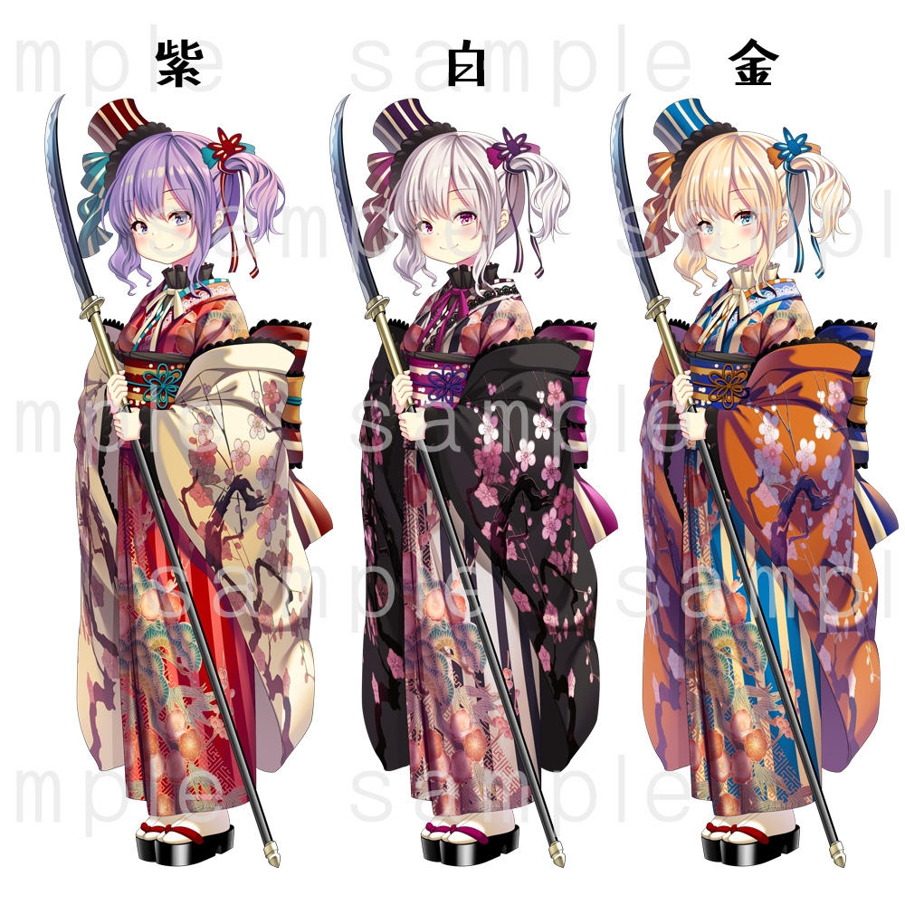 立ち絵素材_54(薙刀和ロリ風女子)3色セット