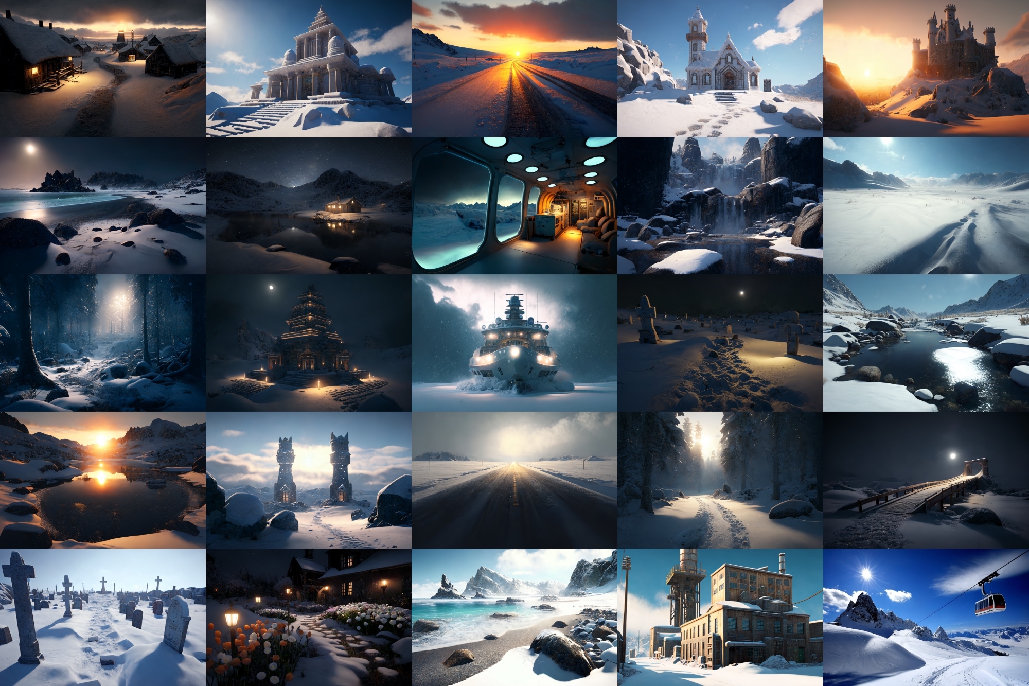 【超リアルな雪国系の背景】著作権フリーの高解像度画像(100枚)