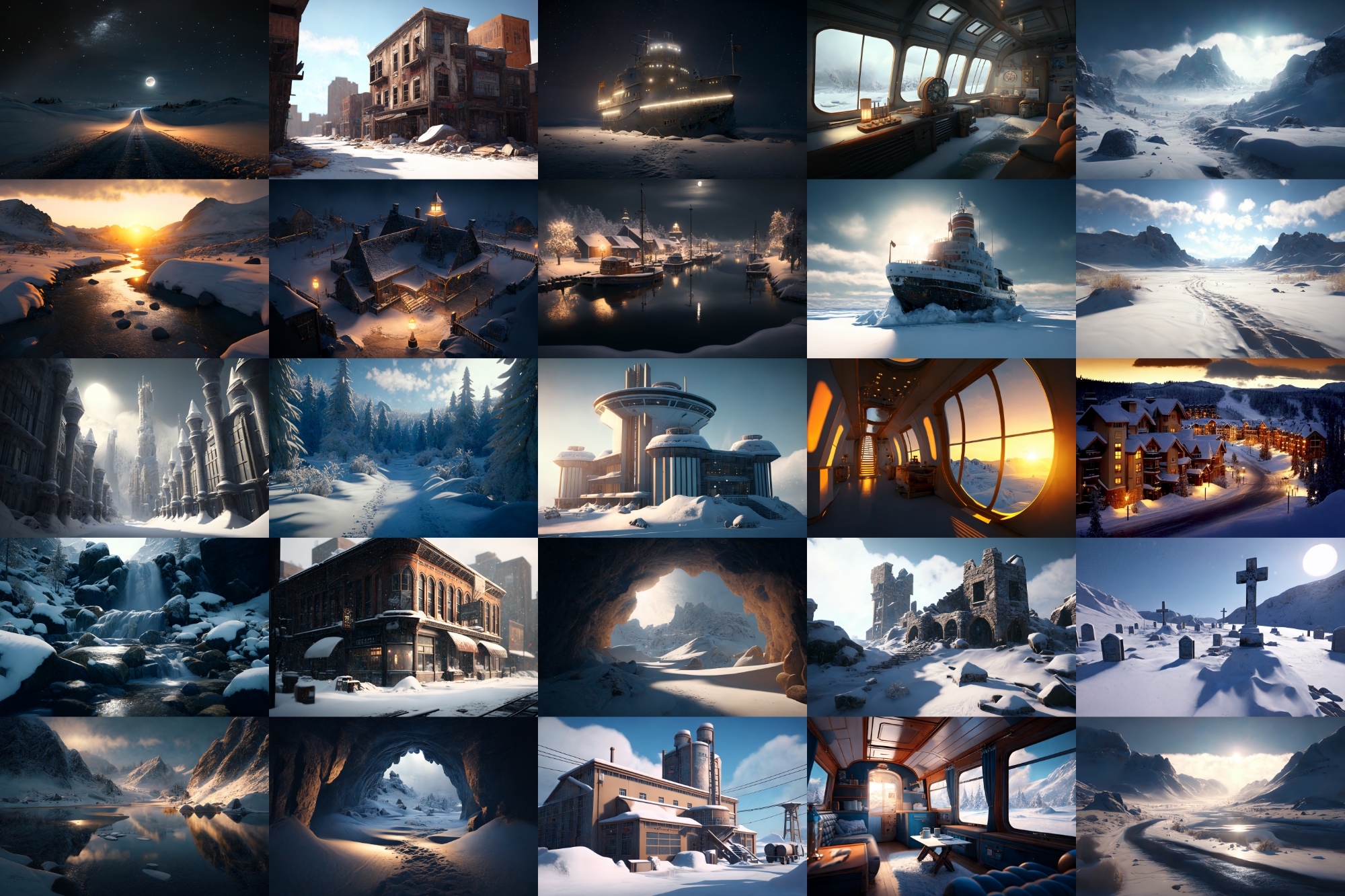 【超リアルな雪国系の背景】著作権フリーの高解像度画像(100枚)