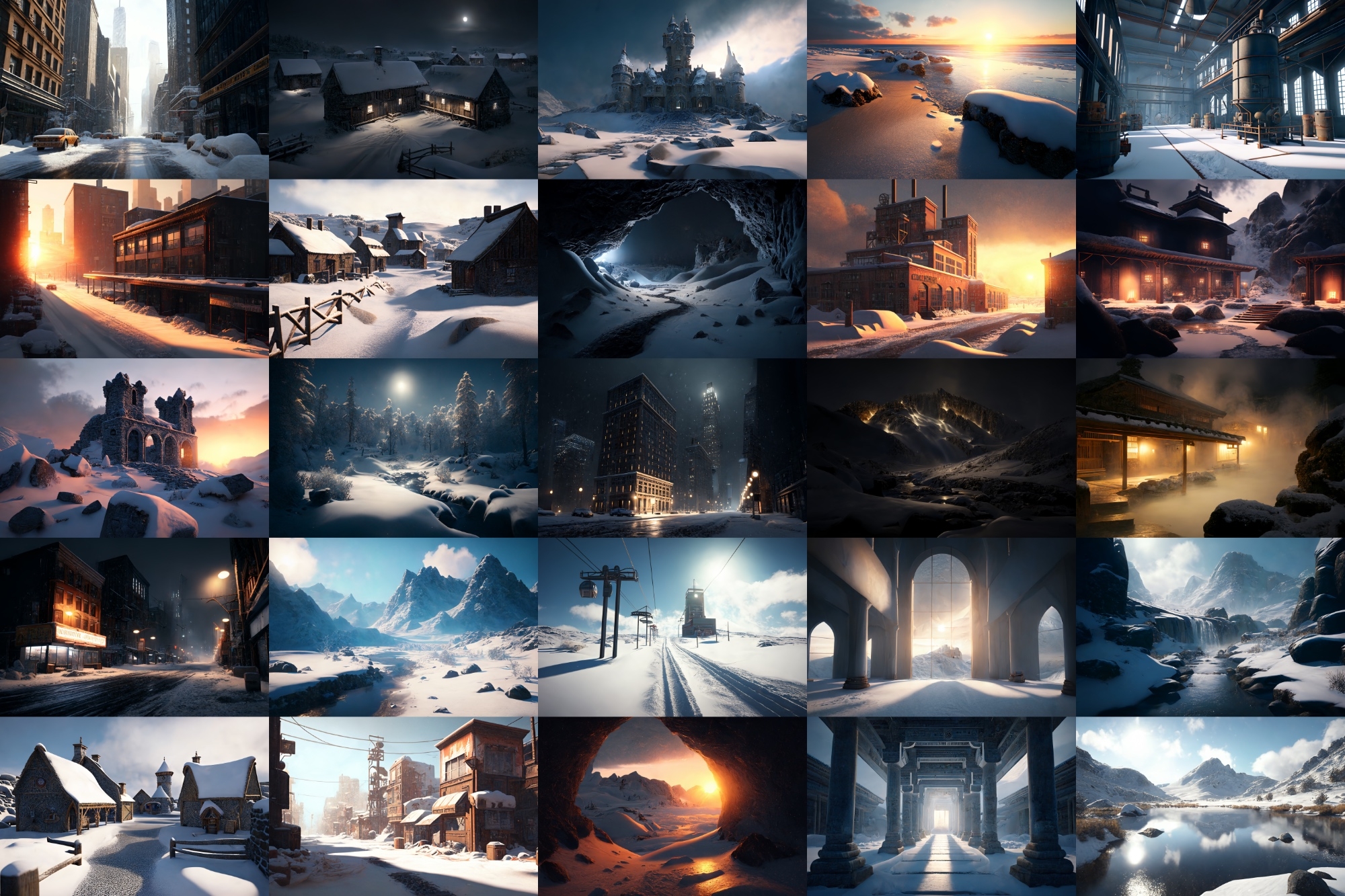 【超リアルな雪国系の背景】著作権フリーの高解像度画像(100枚)