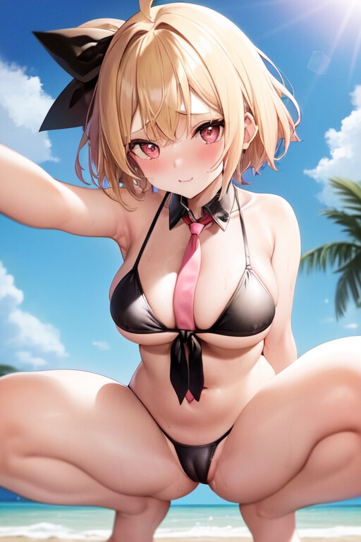 【厳選421枚】どすけべ水着ギャルがビーチで自撮りしたえちえちイラスト集