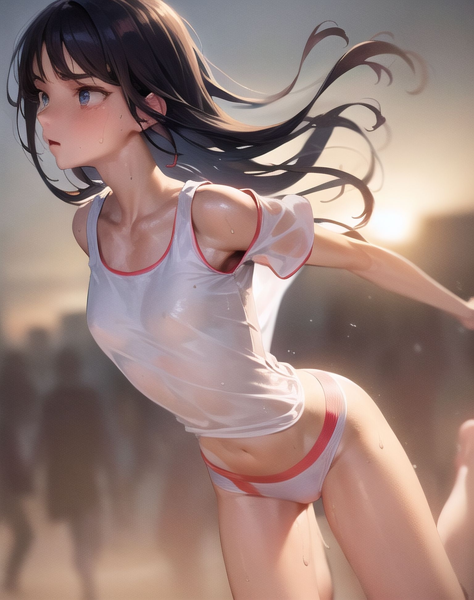 人前でスポーツする女の子のCG集