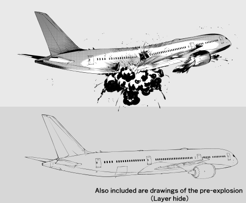 素材をどうぞ『飛行機爆発』