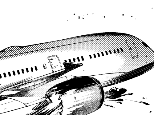 素材をどうぞ『飛行機爆発』