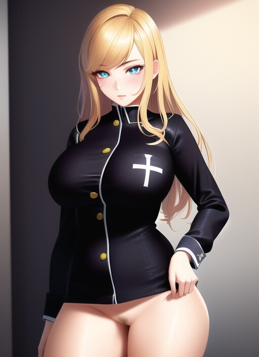 金髪巨乳美女が見せてくれるイラスト集