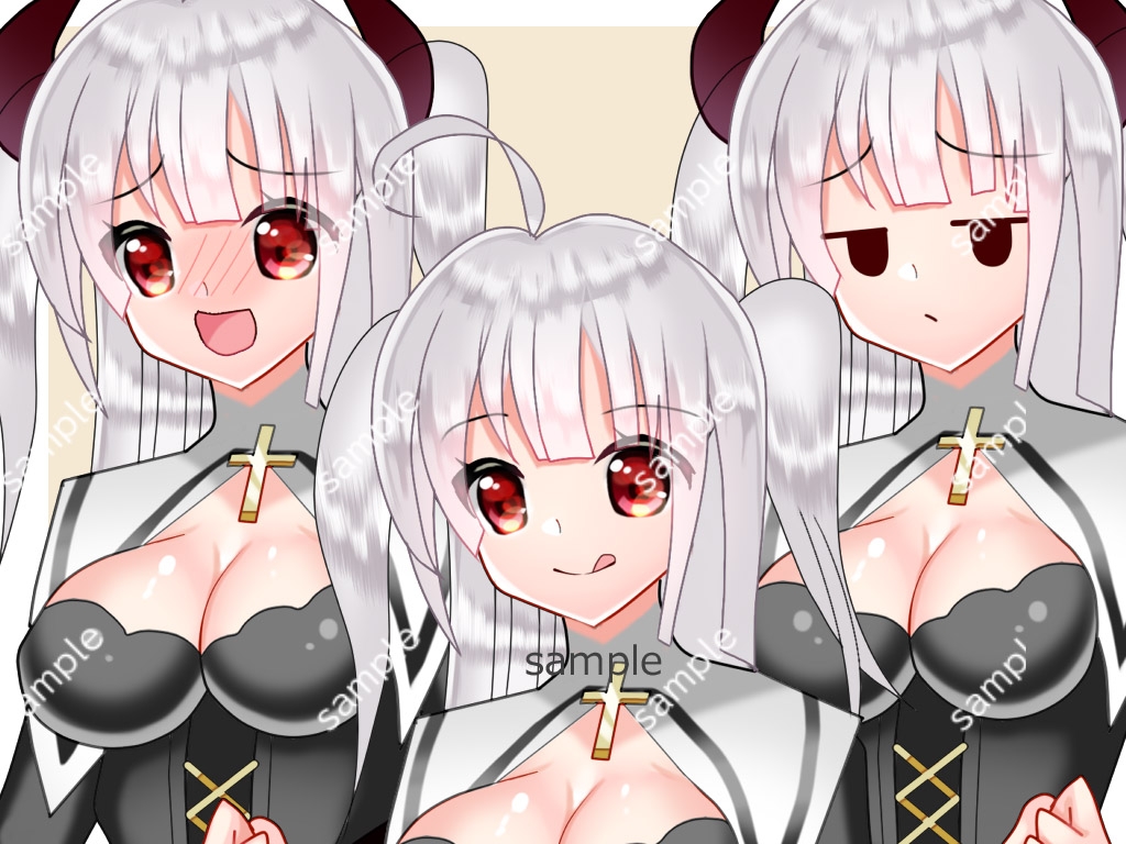 全身立ち絵素材・ファンタジー衣装029《サキュバスシスター》