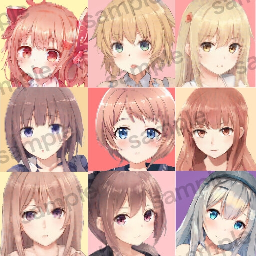 自作の人工知能で作成したドット絵アイコンイラストコレクションver1.0