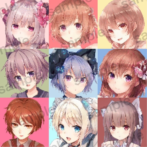 自作の人工知能で作成したドット絵アイコンイラストコレクションver1.0