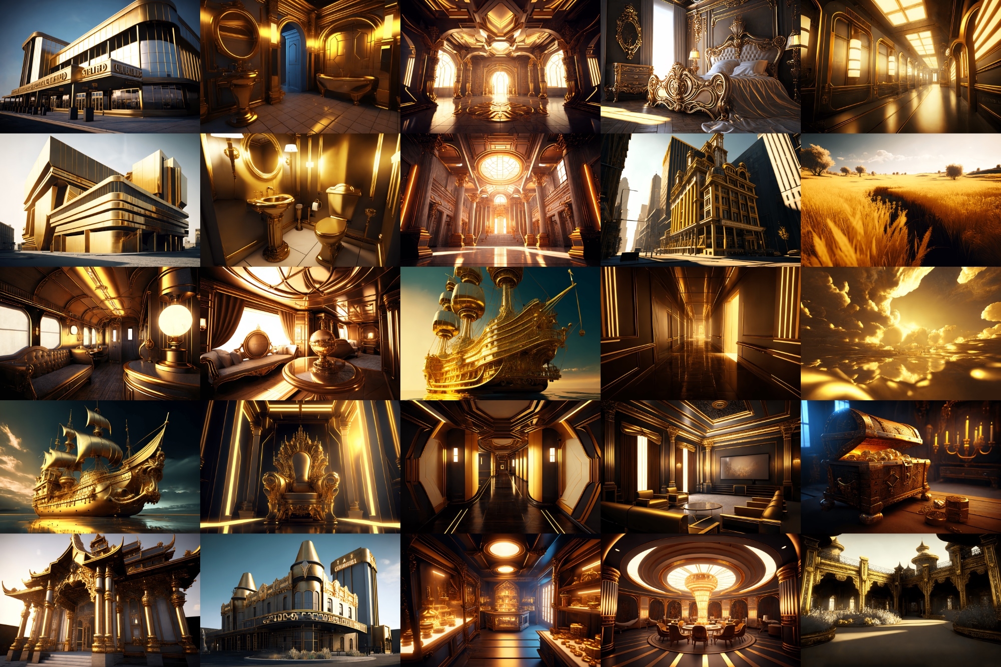 【超リアルな黄金郷系の背景】著作権フリーの高解像度画像(100枚)