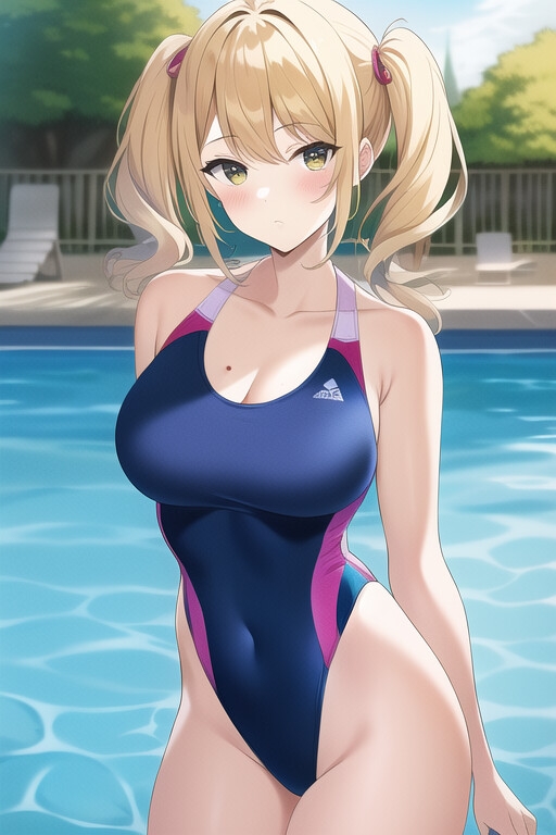 ハイレグ競泳水着の少女たち 400枚