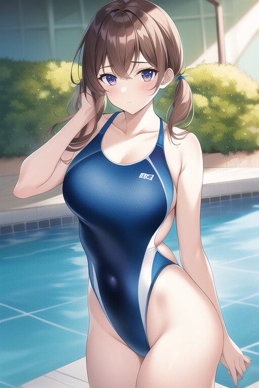 ハイレグ競泳水着の少女たち 400枚