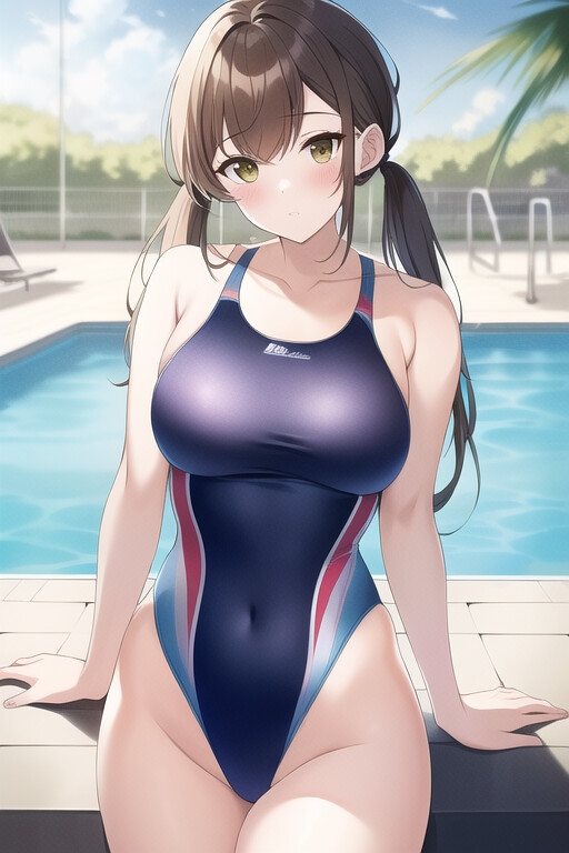 ハイレグ競泳水着の少女たち 400枚