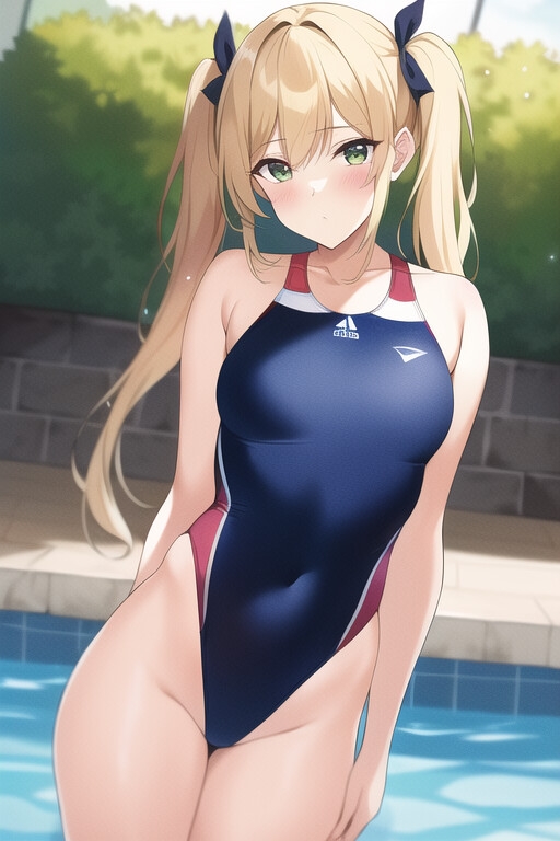 ハイレグ競泳水着の少女たち 400枚