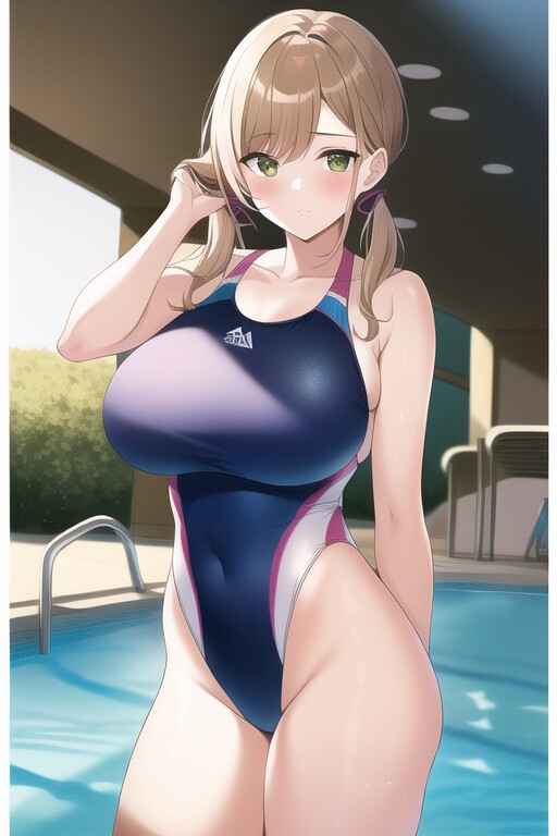 ハイレグ競泳水着の少女たち 400枚