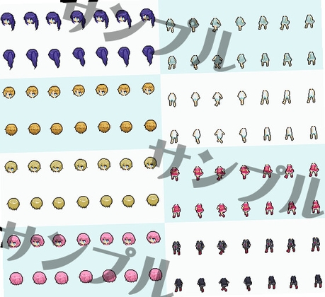 【ドット絵】クォータービュー向けキャラチップ