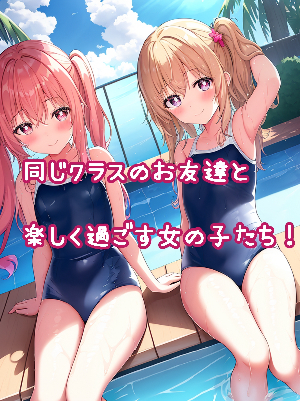 スクール水着でおおはしゃぎ!プールで遊ぶ小学生と中学生