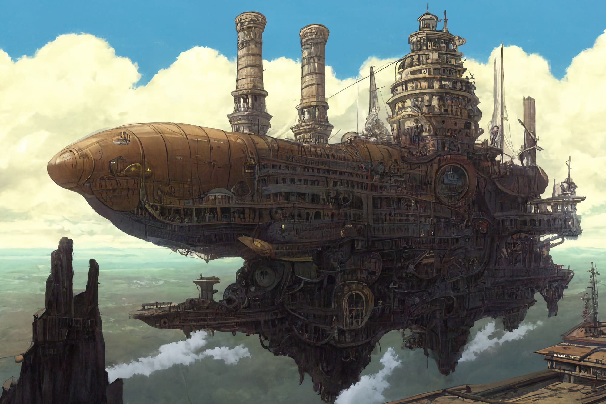 【アニメ映画スチームパンク背景】著作権フリーの高解像度画像(100枚)