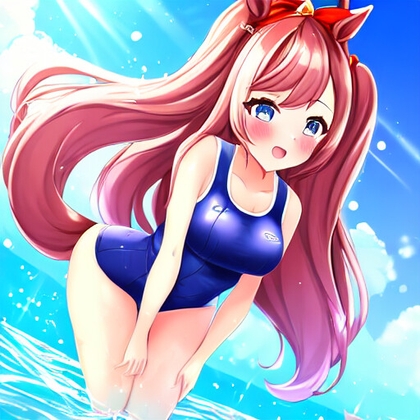 ウマ耳の娘 スクール水着編 その1