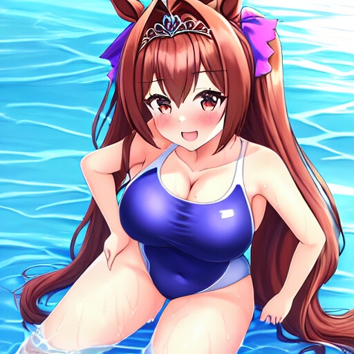 ウマ耳の娘 スクール水着編 その1