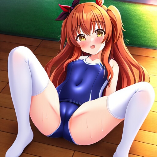 ウマ耳の娘 スクール水着編 その1