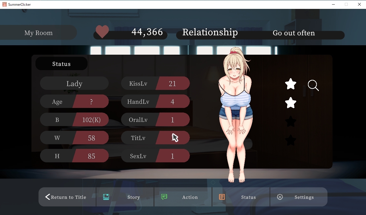 Summer Clicker : Sex life with a lady during summer vacation!