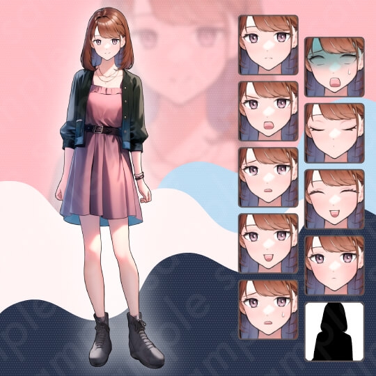 【立ち絵素材6人セット】私服・10代〜20代・大学生・男性・女性・全身表情10種+α