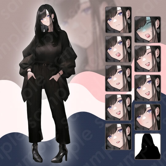 【立ち絵素材6人セット】私服・10代〜20代・大学生・男性・女性・全身表情10種+α