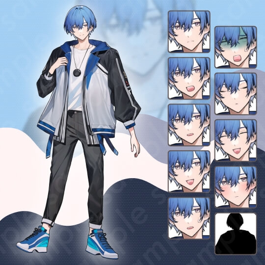 【立ち絵素材6人セット】私服・10代〜20代・大学生・男性・女性・全身表情10種+α