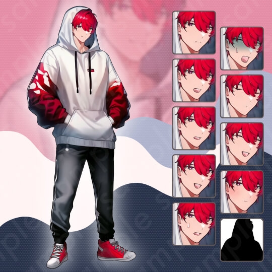 【立ち絵素材6人セット】私服・10代〜20代・大学生・男性・女性・全身表情10種+α