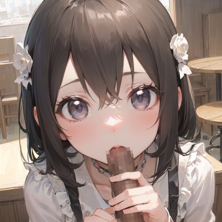 アイスを舐める女の子