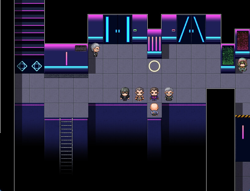 RPGツクールMV・MZ用 マップチップ/タイルセット 『ナイトクラブ・SF・サイバーパンク・秘密基地・闇カジノ』