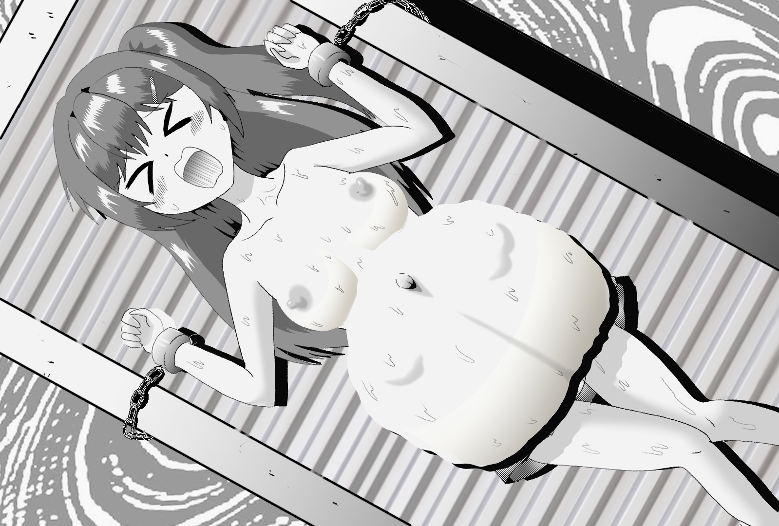 大量のチョコでボテ腹にした先輩JKの胃の中に入ってみたら…