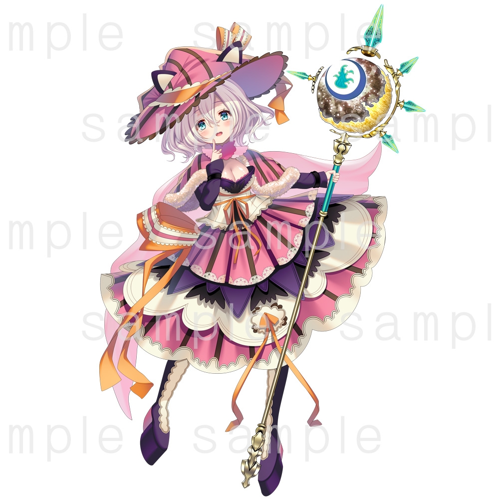 立ち絵素材_62(魔法使い風女子)表情9種+杖