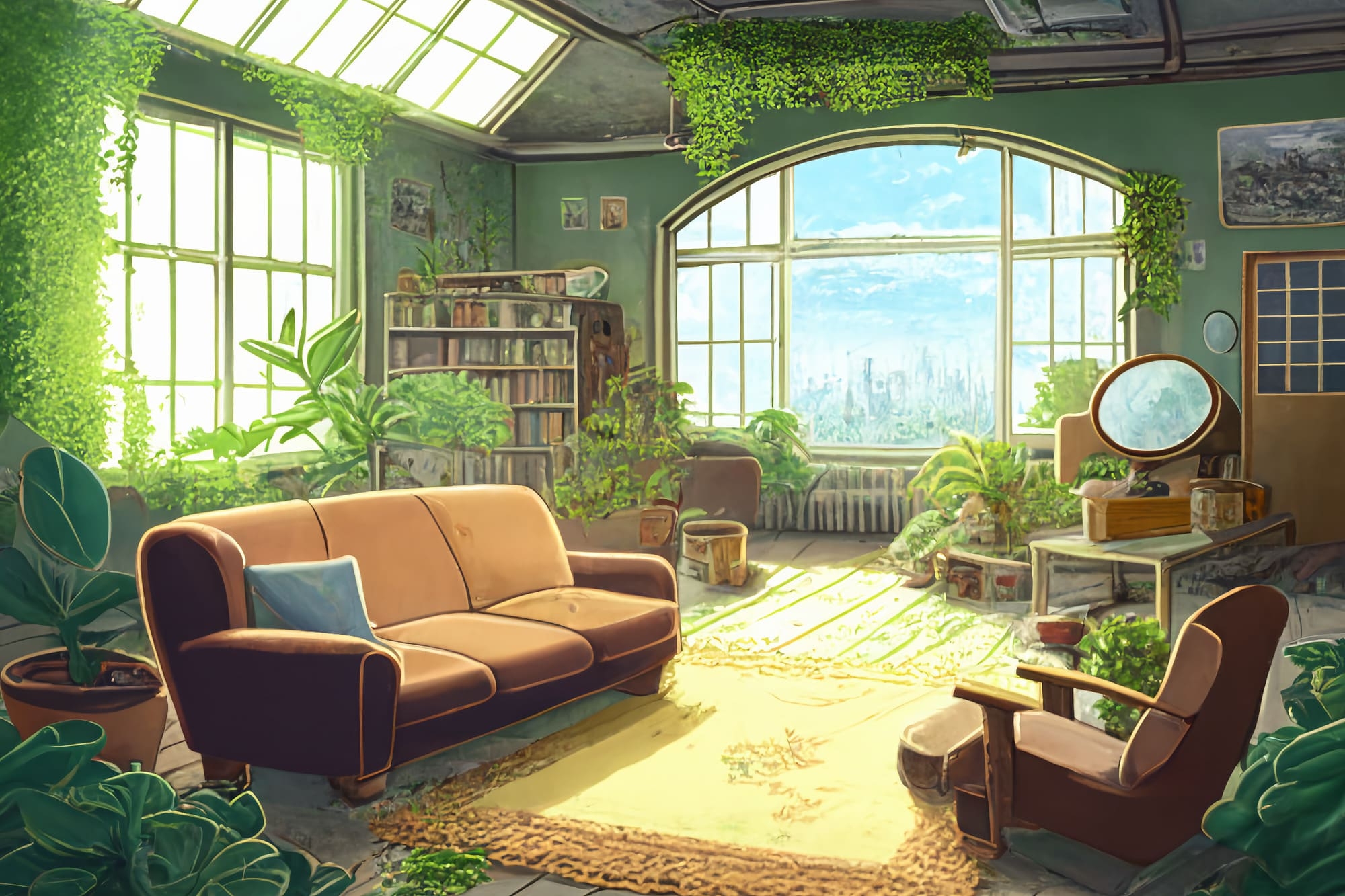 【アニメ映画風の廃墟系背景】著作権フリーの高解像度画像(100枚)