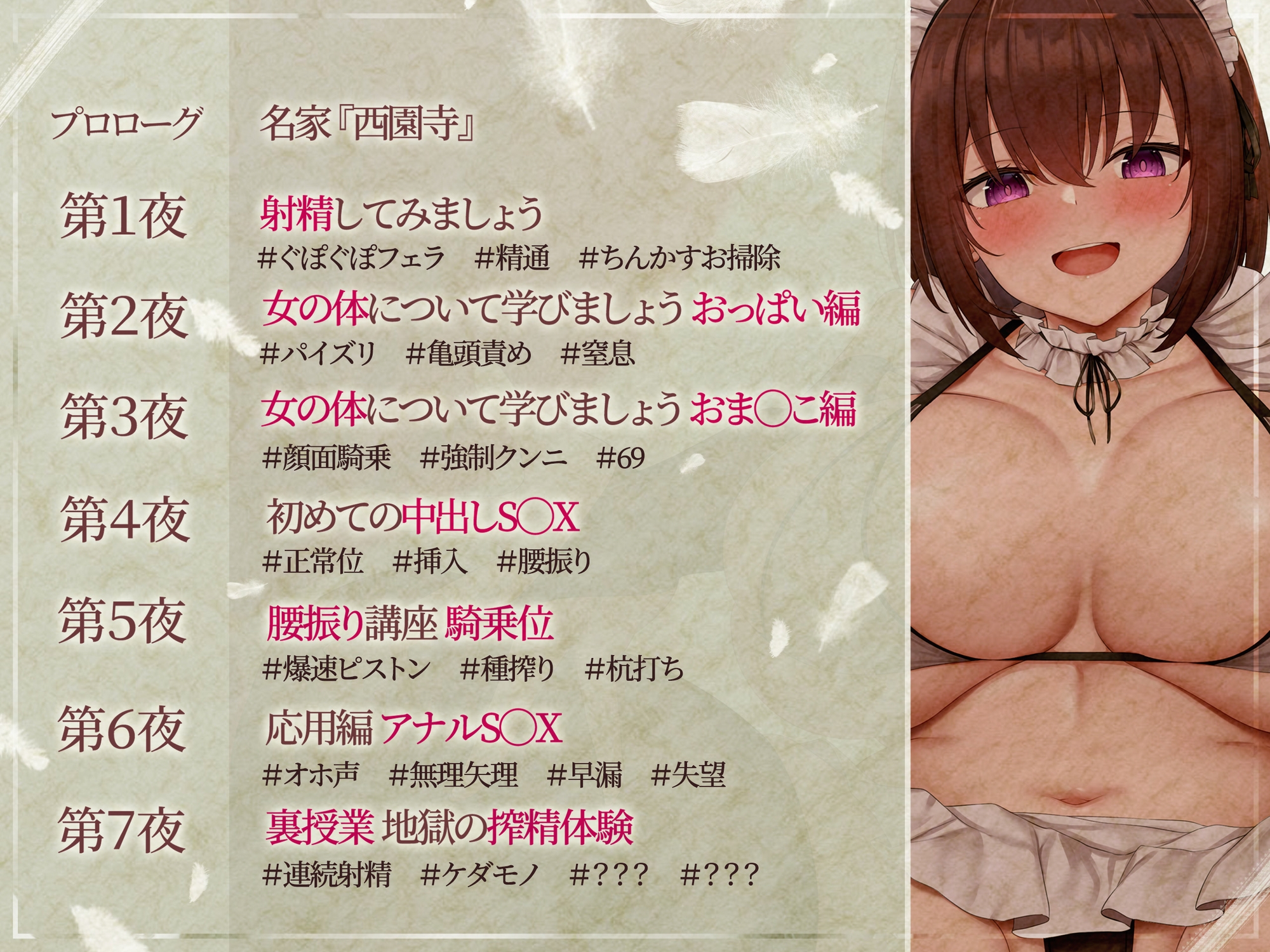 【おほ声】性教育のスパルタ実践授業でどすけべオホ声メイドに搾り取られるお話