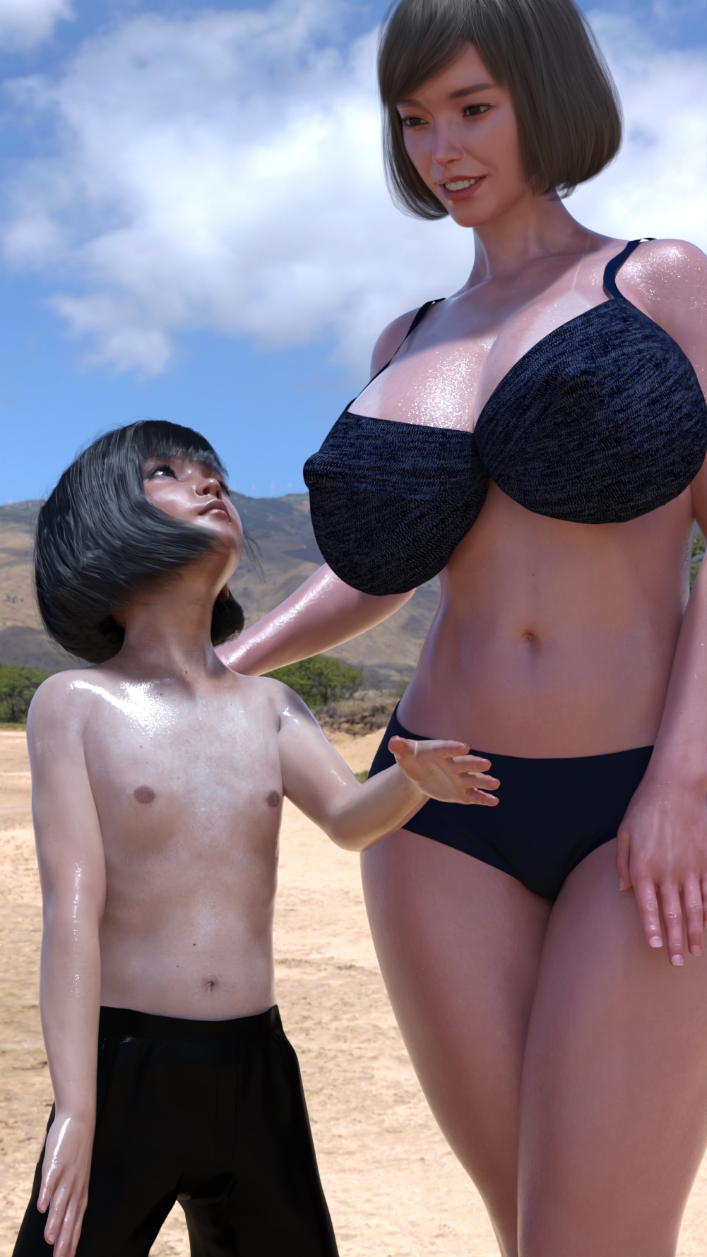 大好きな叔母さんとヌーディストビーチでヤっちゃった