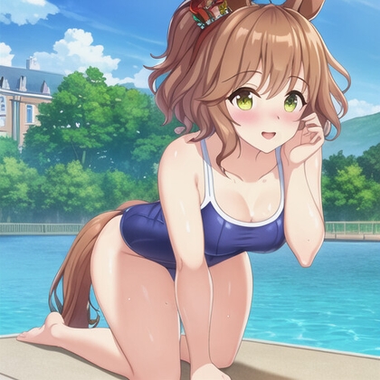 ウマ耳の娘 スクール水着編 その2