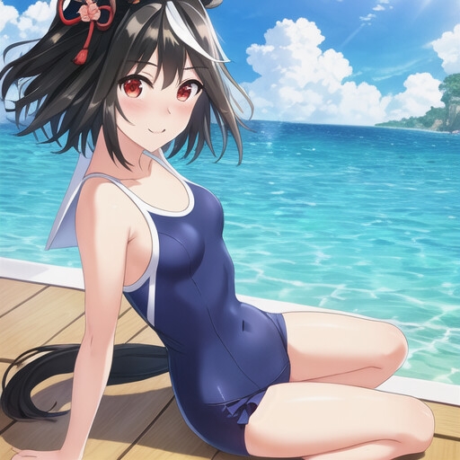 ウマ耳の娘 スクール水着編 その2