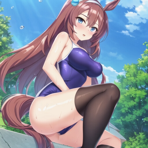 ウマ耳の娘 スクール水着編 その2