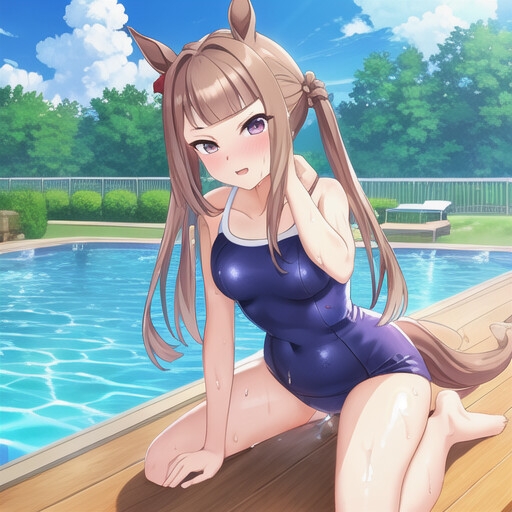 ウマ耳の娘 スクール水着編 その2