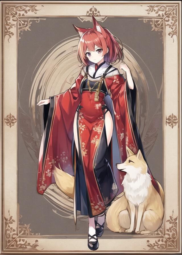 AIによって生成された可愛い狐娘イラスト100枚