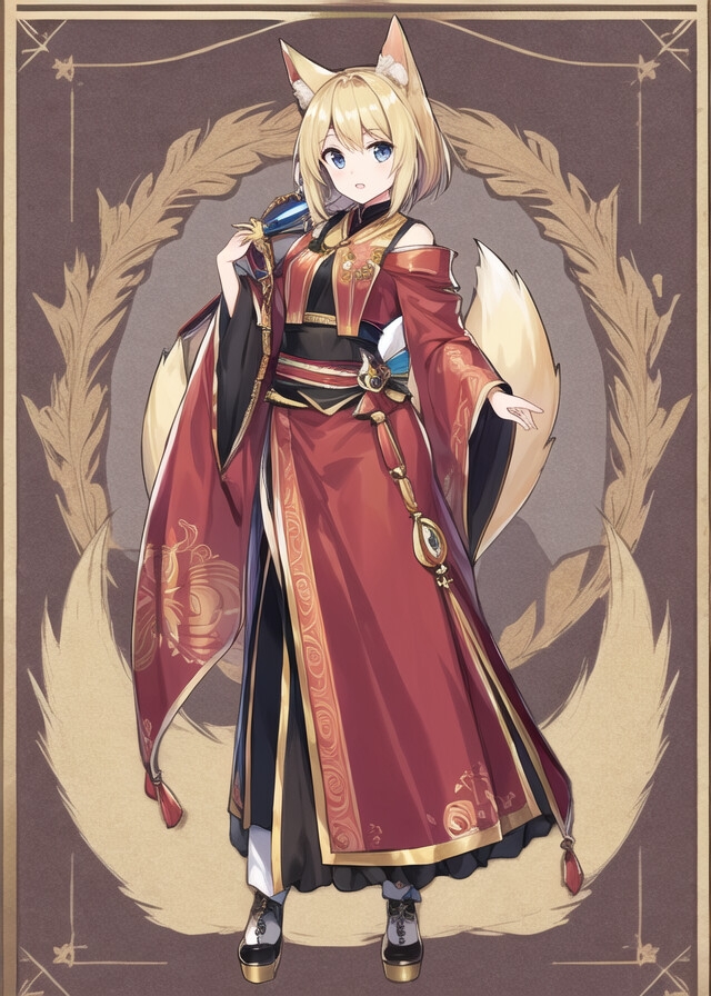 AIによって生成された可愛い狐娘イラスト100枚