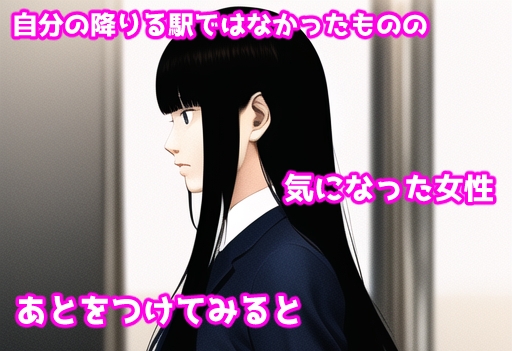 黒髪女性のあとをつけてみた。