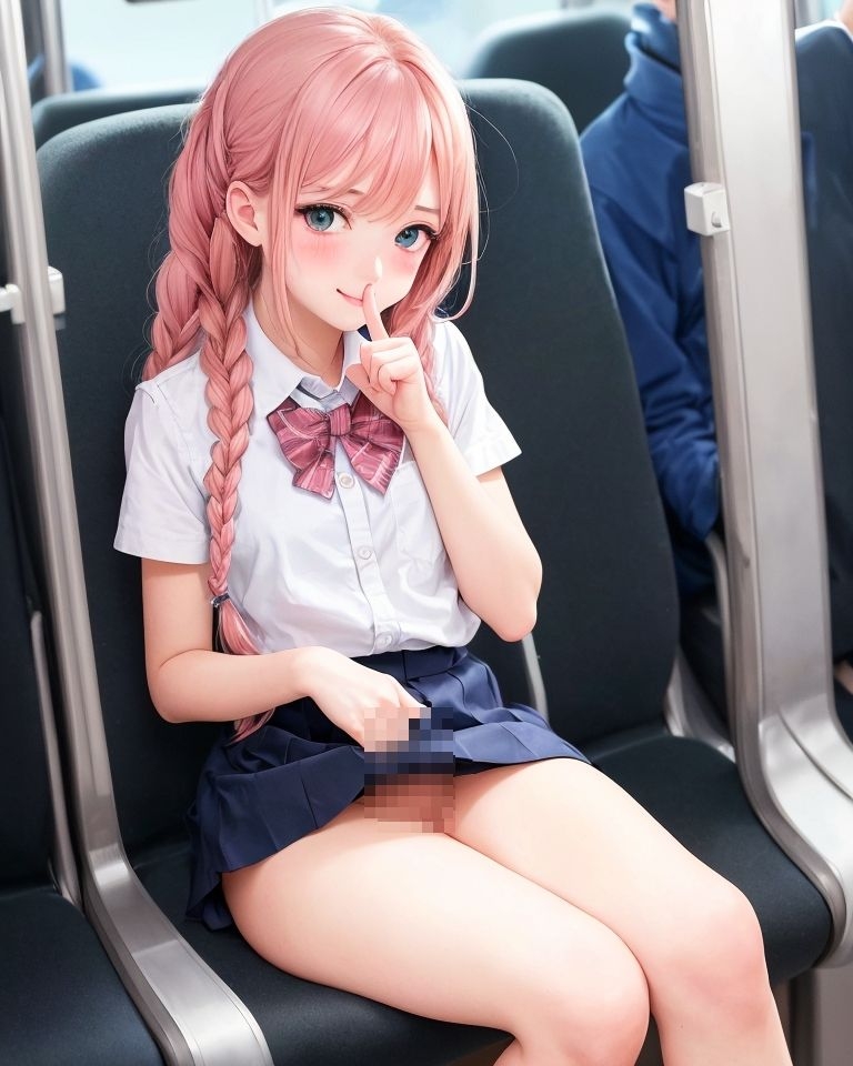 女子〇生が電車の中で見せつけるブームになった世界(過激化編)