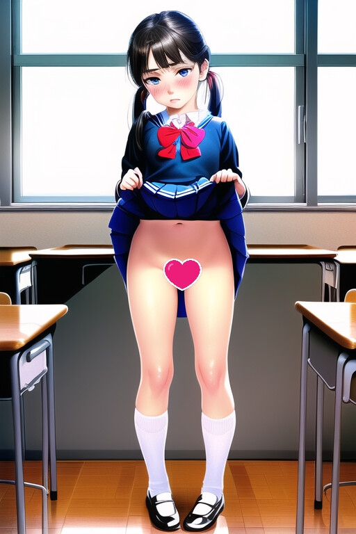 ノーパン制服少女の羞恥たくし上げCG集 ～伝統女子校における性教育の実態～